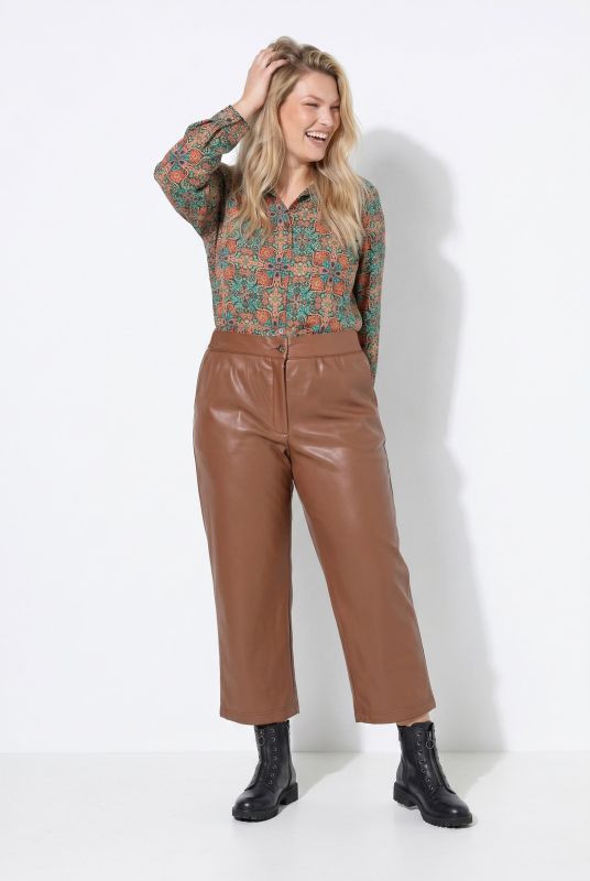 Faux Leather Comfort Waist Culottes