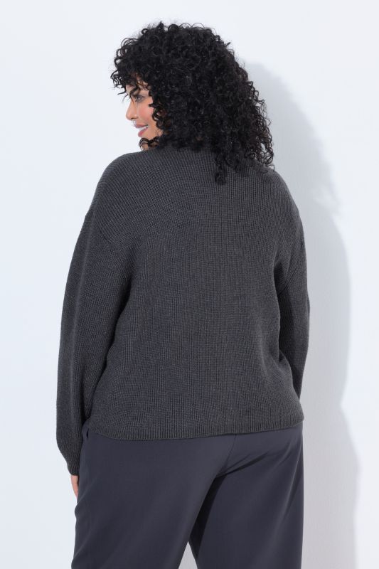 Ribbed Balloon Sleeve Cardigan