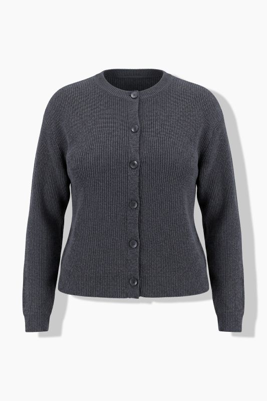 Ribbed Balloon Sleeve Cardigan
