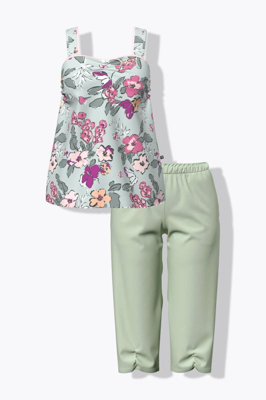 Jade Floral Two Piece Pajama Set