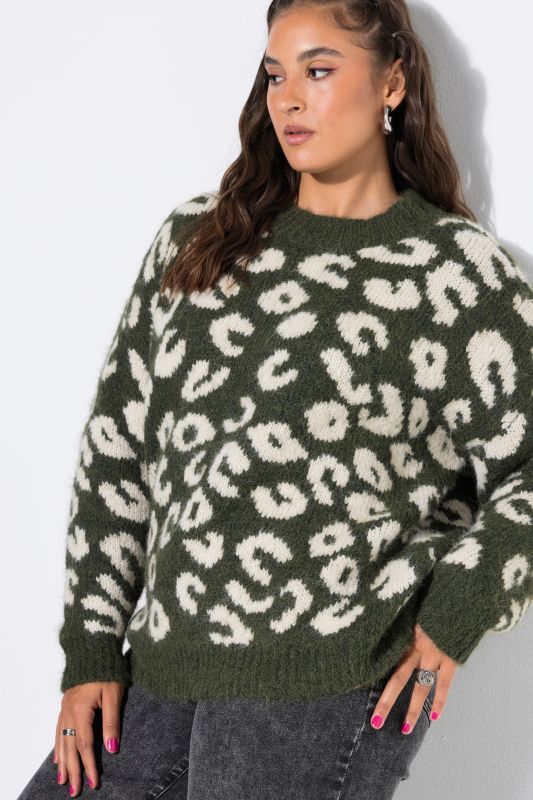 Oversized Leopard Print Sweater