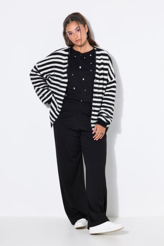 Striped Long Sleeve Dropped Shoulder Cardigan