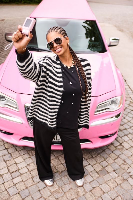 Striped Long Sleeve Dropped Shoulder Cardigan