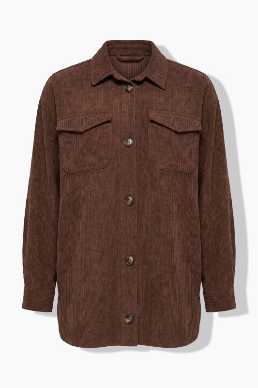 Corduroy Long Sleeve Button-Down Blouse