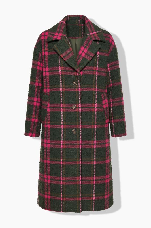 Plaid Plush Longline Oversized Coat