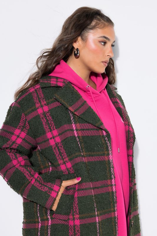 Plaid Plush Longline Oversized Coat