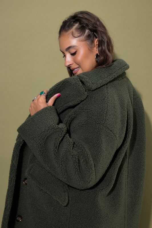 Plush Teddy Fleece Lapel Collar Coat