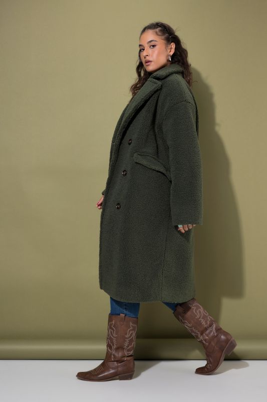 Plush Teddy Fleece Lapel Collar Coat