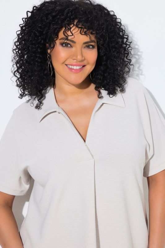 Rhinestone Trim V-Neck Tee