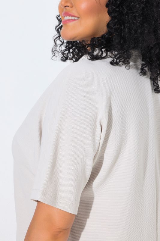 Rhinestone Trim V-Neck Tee