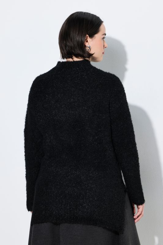 Boucle Knit Long Sleeve Turtleneck Sweater