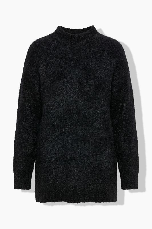 Boucle Knit Long Sleeve Turtleneck Sweater