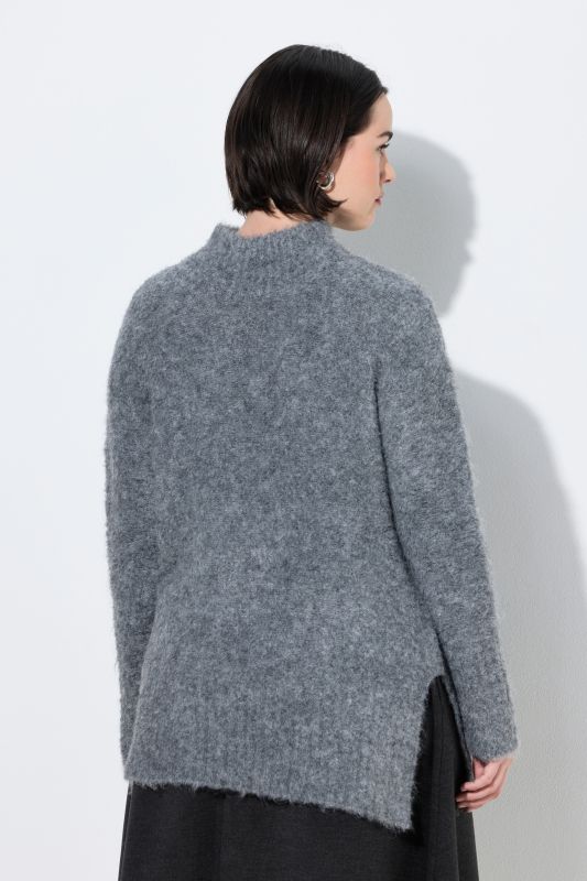 Boucle Knit Long Sleeve Turtleneck Sweater