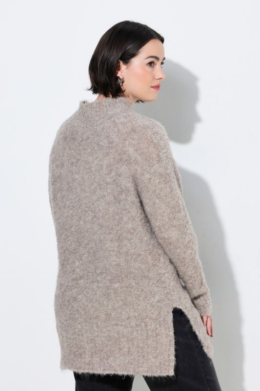 Boucle Knit Long Sleeve Turtleneck Sweater