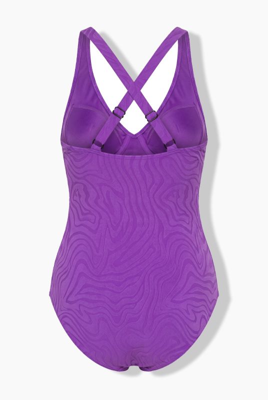 Wrap Look Tonal Wave One Piece Swimsuit