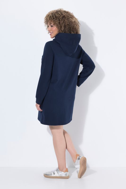 Velvet Drawstring Hooded Sweatshirt Dress