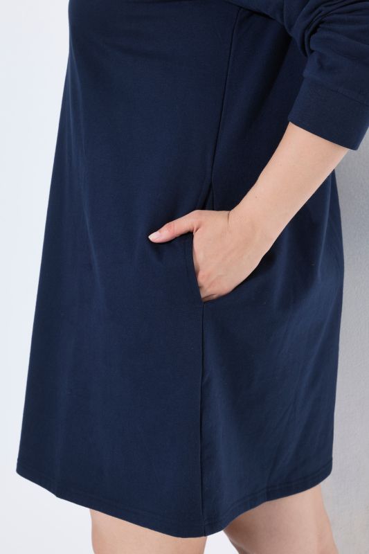 Velvet Drawstring Hooded Sweatshirt Dress