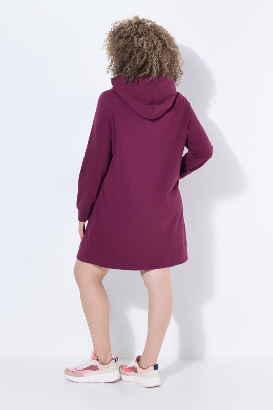 Velvet Drawstring Hooded Sweatshirt Dress