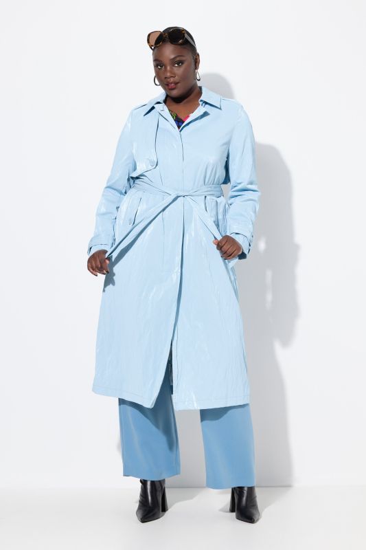 Metallic A-Line Trench Coat