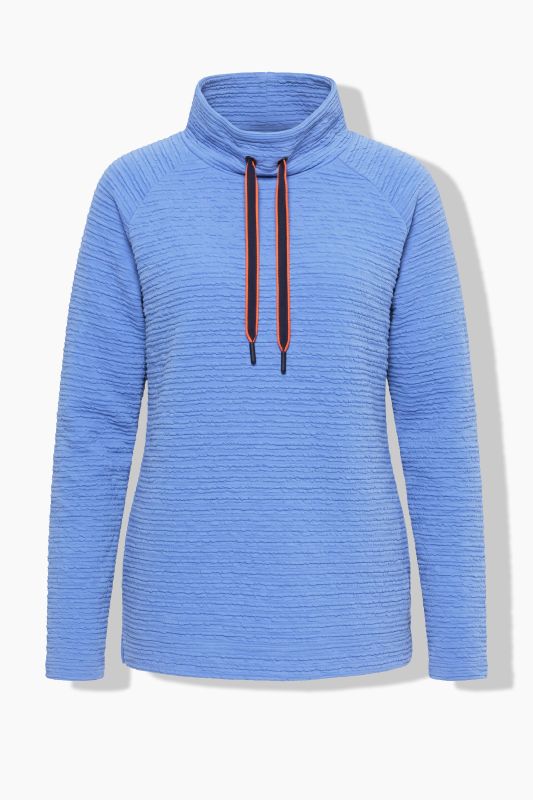 Textured Stripe Turtleneck  Sweatshirt