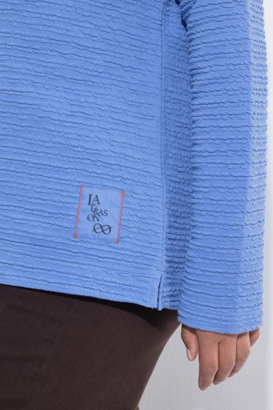 Textured Stripe Turtleneck  Sweatshirt