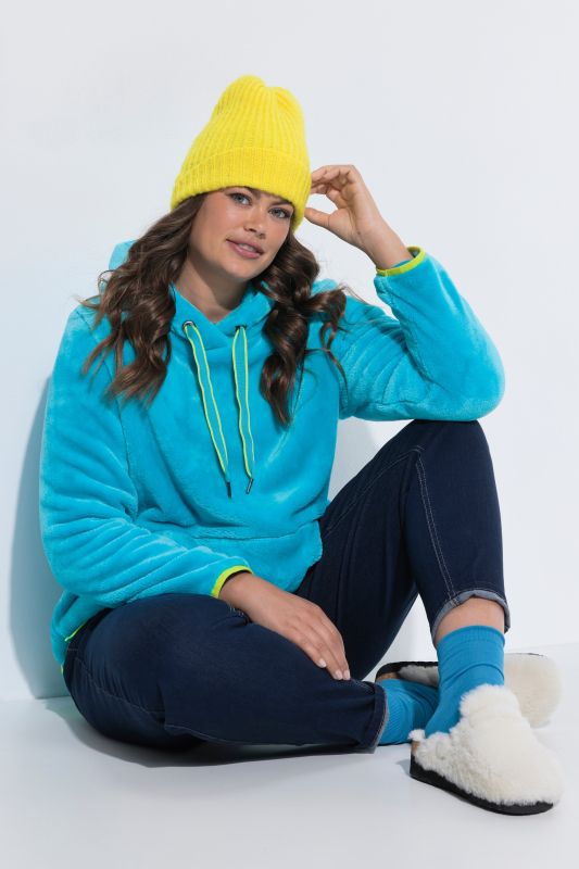 Plush Teddy Fleece Hooded Sweatshirt