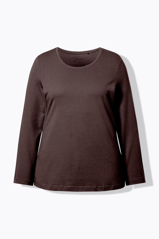 Basic Round Neck Long Sleeve Slim Fit Cotton Tee