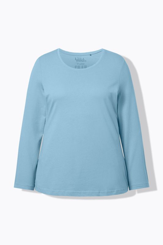 Basic Round Neck Long Sleeve Slim Fit Cotton Tee