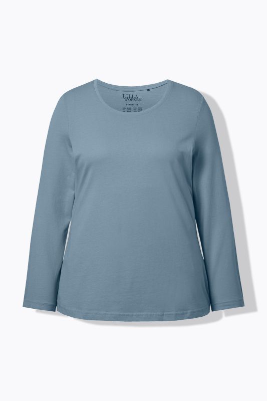 Basic Round Neck Long Sleeve Slim Fit Cotton Tee