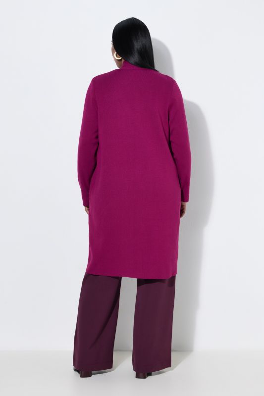 Long Pocket Open Front Cardigan Sweater
