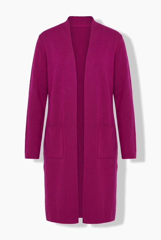 Long Pocket Open Front Cardigan Sweater