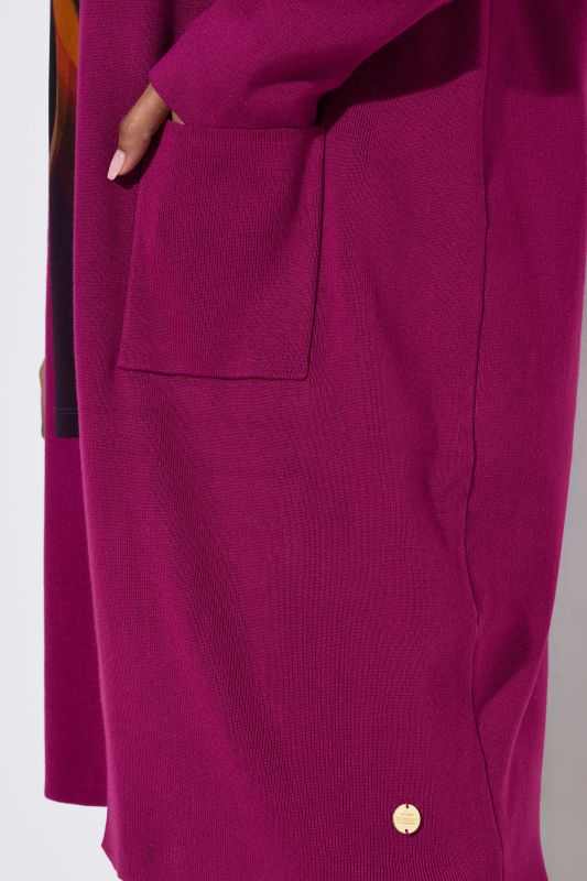 Long Pocket Open Front Cardigan Sweater