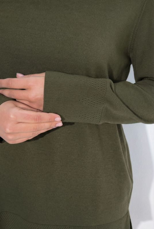 Turtleneck Ribbed Trim Long Sleeve Sweater