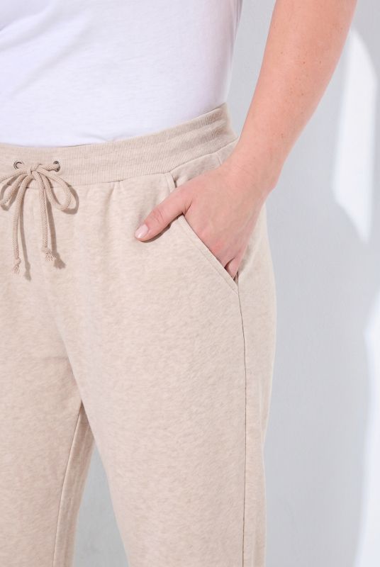 Basic Drawstring Elastic Waist Cotton Blend Joggers