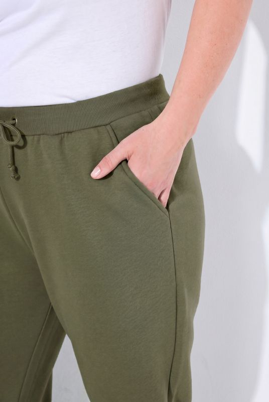 Basic Drawstring Elastic Waist Cotton Blend Joggers
