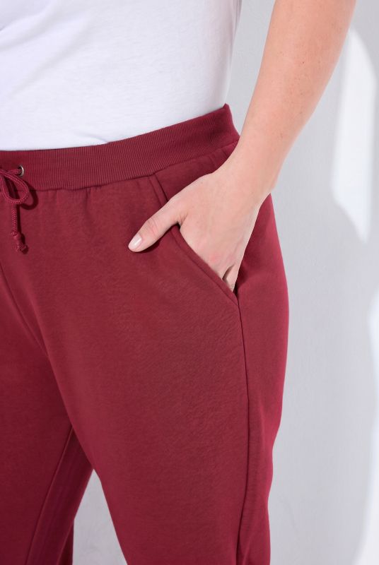 Basic Drawstring Elastic Waist Cotton Blend Joggers