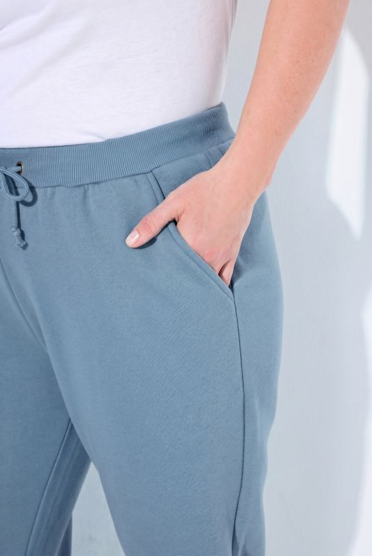 Basic Drawstring Elastic Waist Cotton Blend Joggers