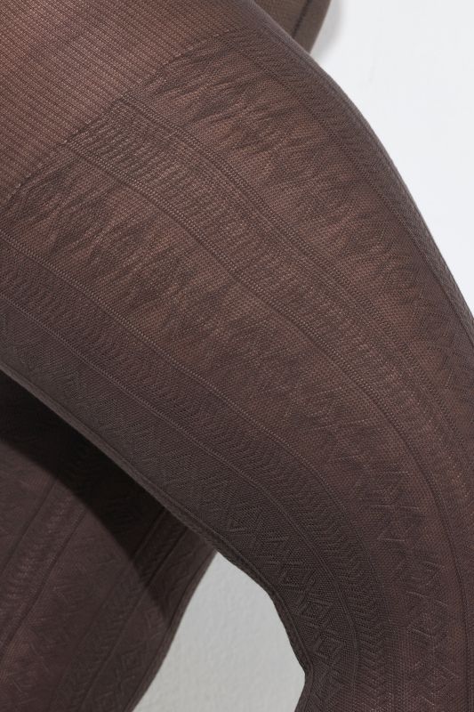 Textured Stretch Cotton Blend Knit Tights