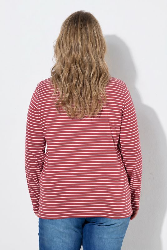 Eco Cotton Stripe Rib Knit Slim Fit Turtleneck