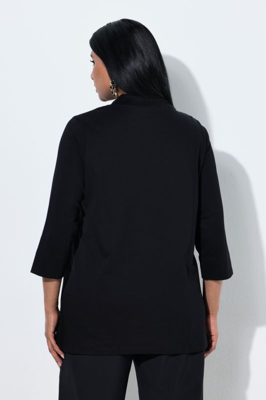 Pima Cotton 3/4 Sleeve Mock Turtleneck