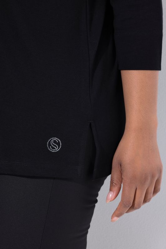 Pima Cotton 3/4 Sleeve Mock Turtleneck