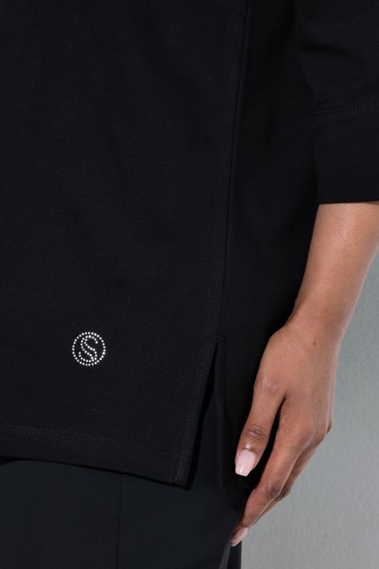 Pima Cotton 3/4 Sleeve Mock Turtleneck