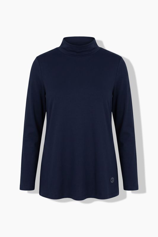 Pima Cotton 3/4 Sleeve Mock Turtleneck