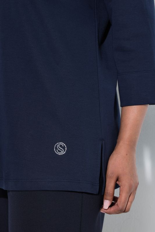 Pima Cotton 3/4 Sleeve Mock Turtleneck