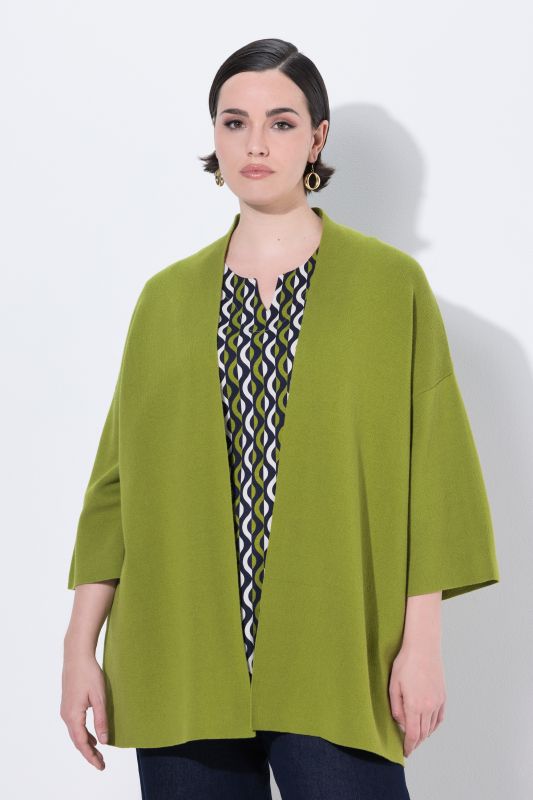 Oversized Shawl Collar 3/4 Sleeve Cardigan