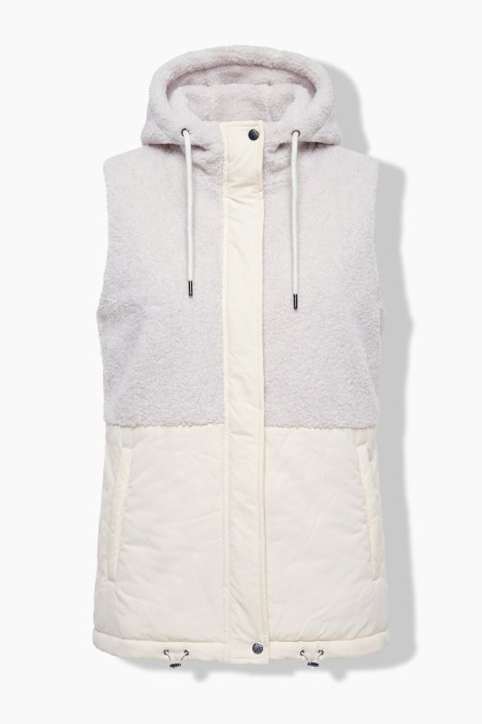 Mixed Material Hooded Vest