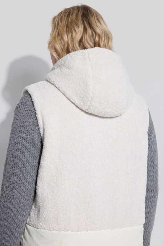 Mixed Material Hooded Vest