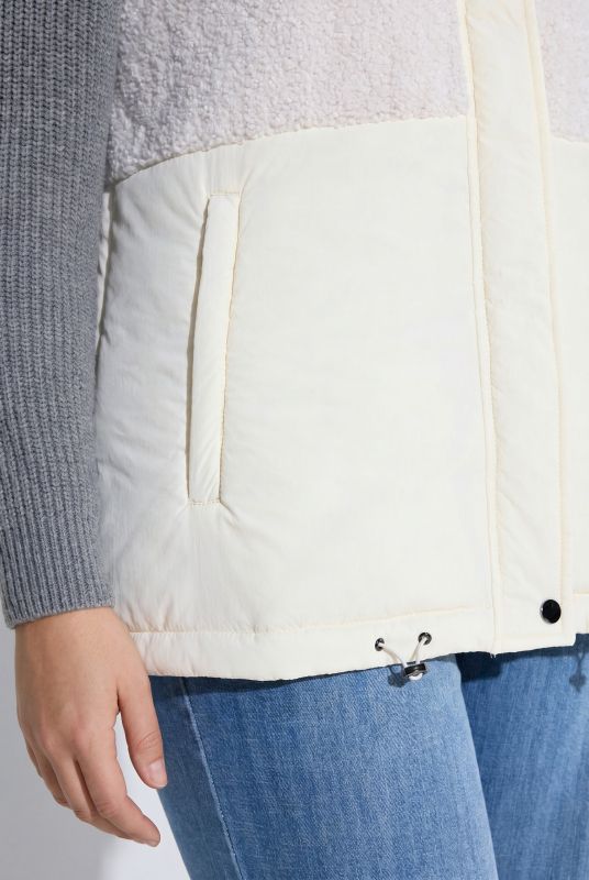 Mixed Material Hooded Vest