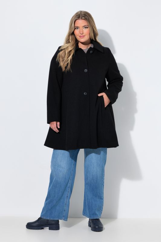 Flared Wool-Look Coat