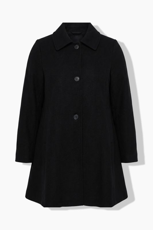 Flared Wool-Look Coat